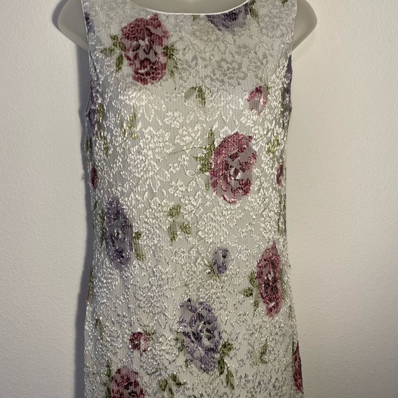 Sharade of California • 90's Vintage Floral Lace Dress - Picture 2 of 8